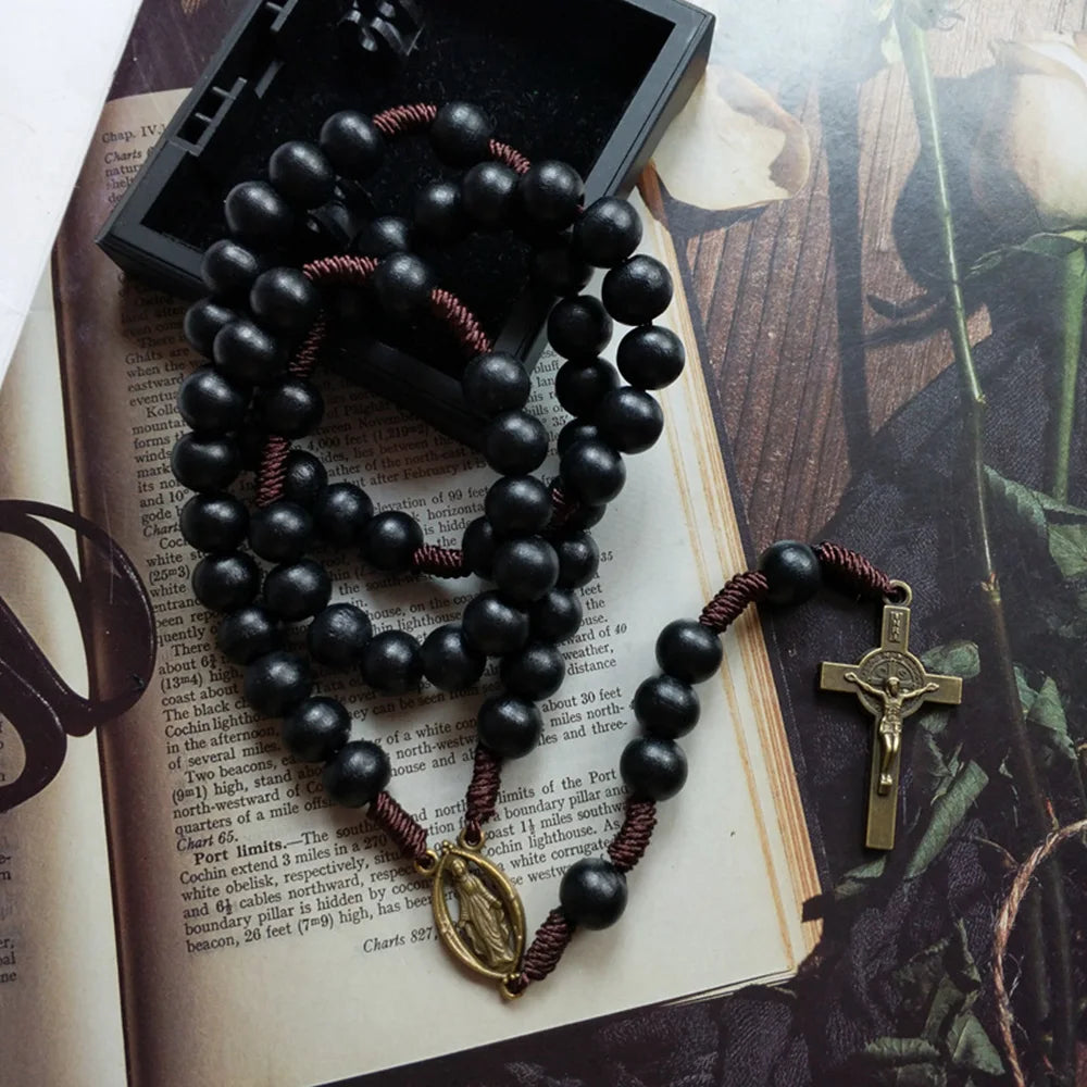 Black Wood St. Benedict Rosary