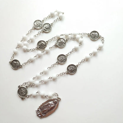 Heavenly White St. Michael Rosary