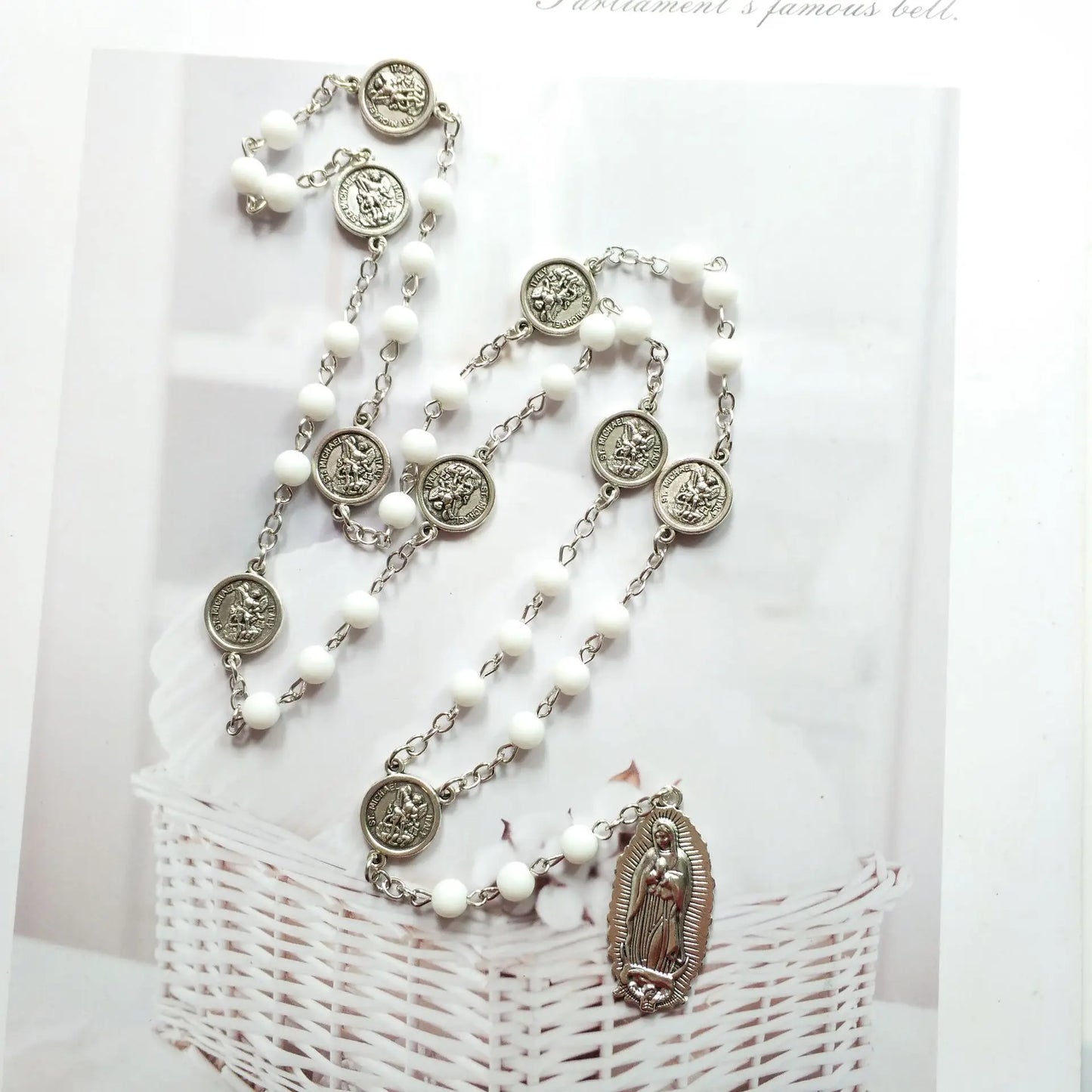 Heavenly White St. Michael Rosary