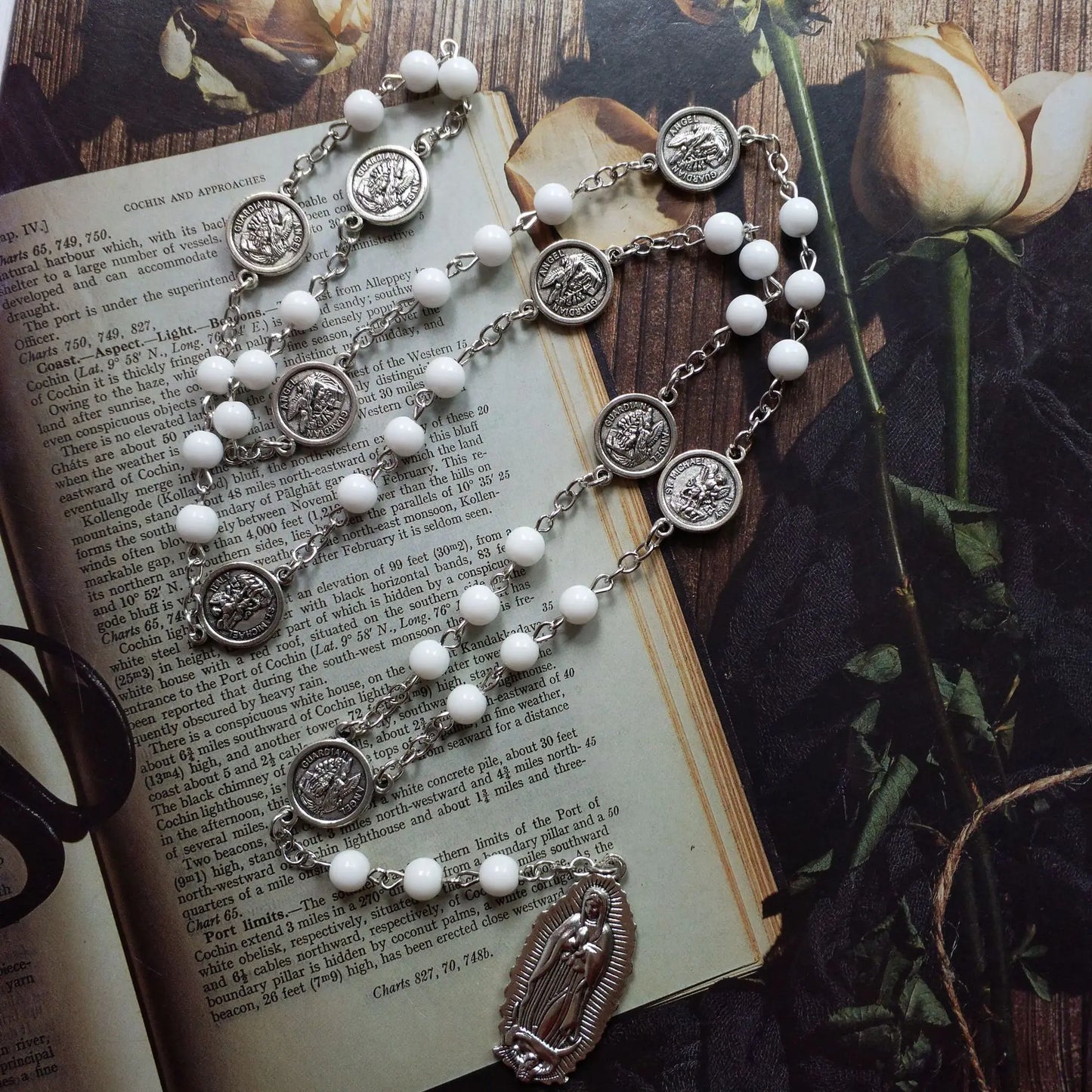 Heavenly White St. Michael Rosary