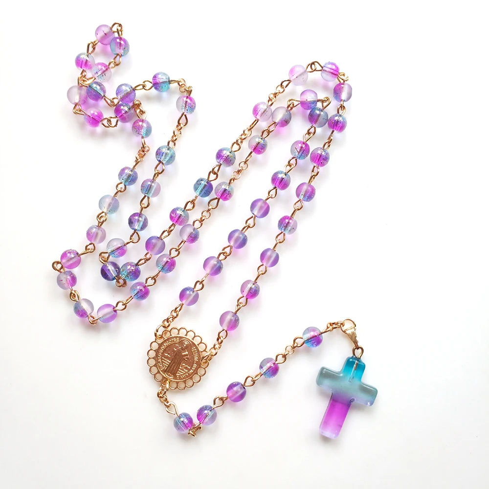 Dream Glass Bead St. Benedict Rosary