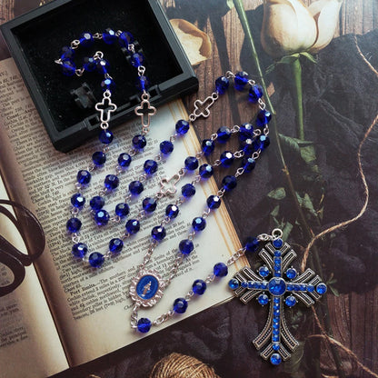 Crystal Azure Miraculous Medal Rosary