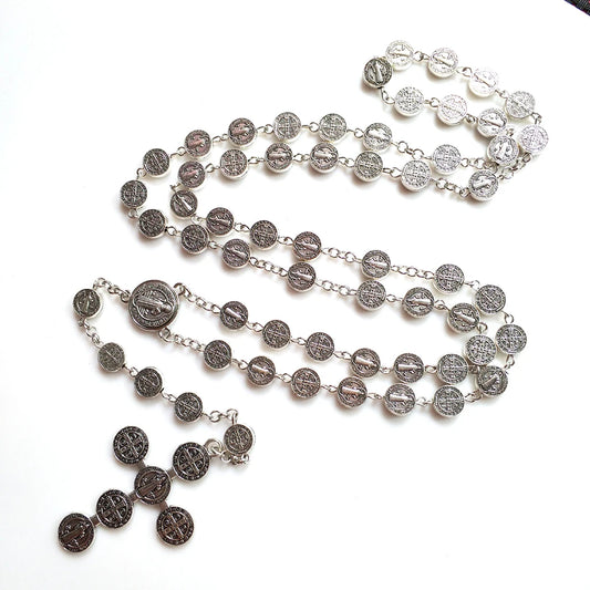 Silver St Benedict Rosary