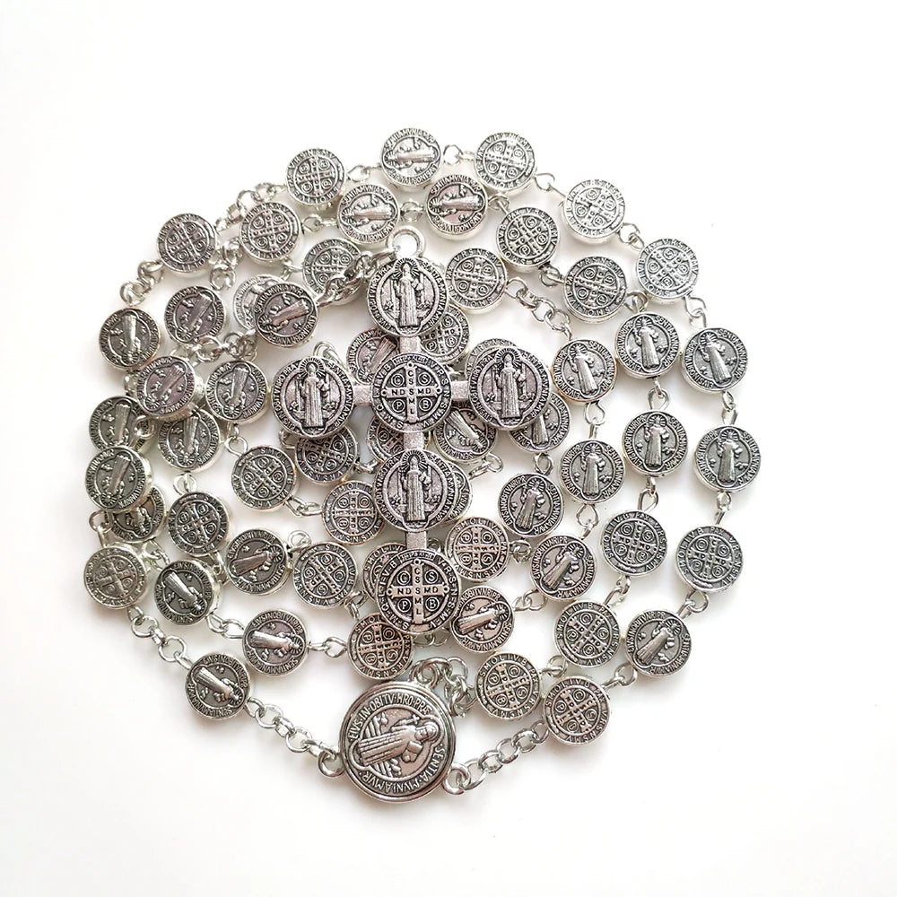 Silver St Benedict Rosary