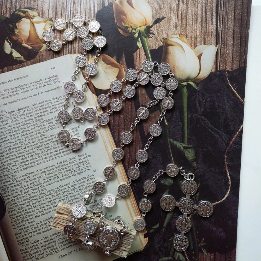 Silver St Benedict Rosary